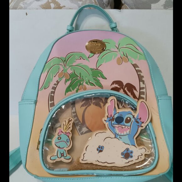 Disney Stitch & Scrump Sand Beach Mini Backpack Our Universe - Summer 2022 - Picture 1 of 11